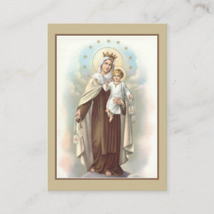 Bön till vår dam av det Mount Carmel heligakorte Visitkort
