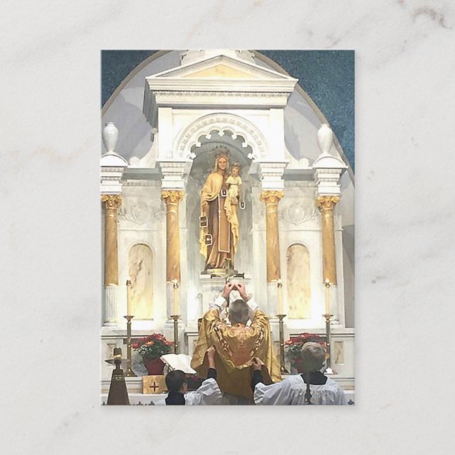 Bön till vår dam av det Mount Carmel heligakortet Visitkort (Framsida)
