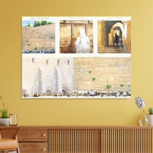 "Bön" Västra muren KOTEL Jerusalem Gamla stan Canvastryck
