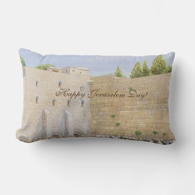 Bön, Västra muren KOTEL Jerusalem Gamla stan KONST Lumbarkudde (Framsida)