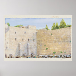 Bön, Västra muren KOTEL Jerusalem Gamla stan Konst Poster