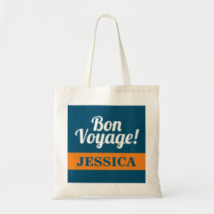 Bon voyage adjö farväl lämnande avresa tygkasse