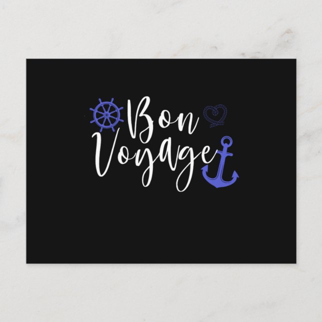 Bon Voyage Anchor Cruising Frakt Vacation Gi Vykort (Framsida)