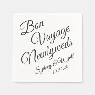 Bon Voyage Black n White Personlig Party Napkin Pappersservett