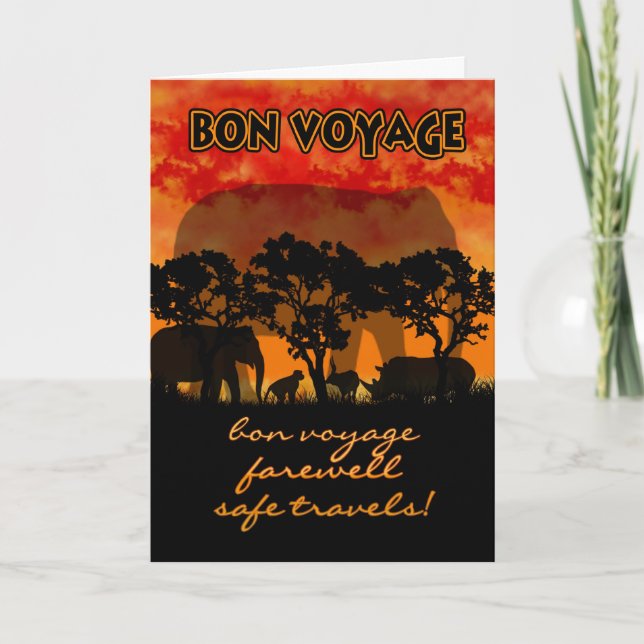 Bon Voyage Card - afrikanskt vetenskapsforskarkort Kort (Framsida)