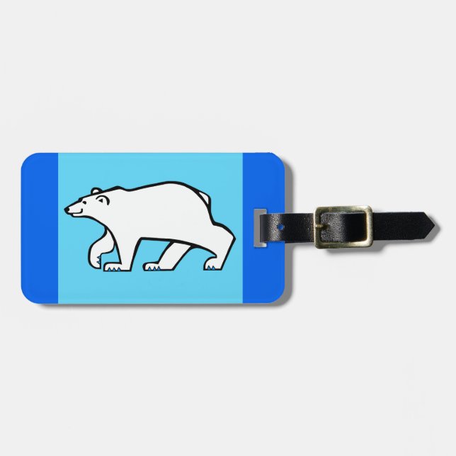 Bon Voyage - Coola Polar BEAR - Arktiskt blått Bagagebricka (Horisontell Framsida)