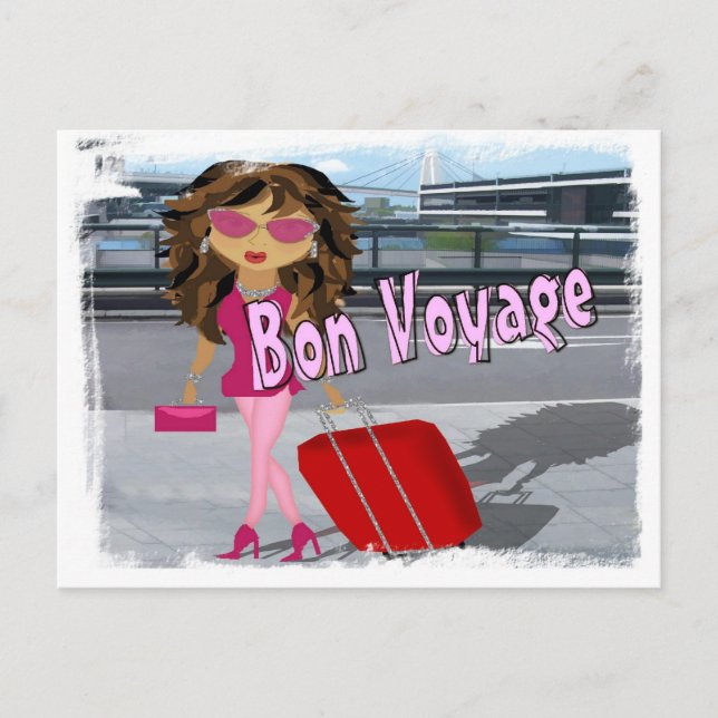 Bon Voyage Diva Vykort (Framsida)