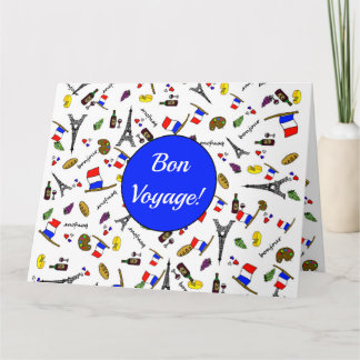Bon Voyage Fransk Thmet Hälsning Card Kort