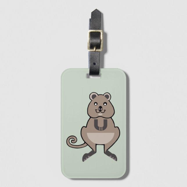 Bon Voyage - Friendly, lycklig QUOKKA - bagagemärk Bagagebricka (Framsida vertikal)