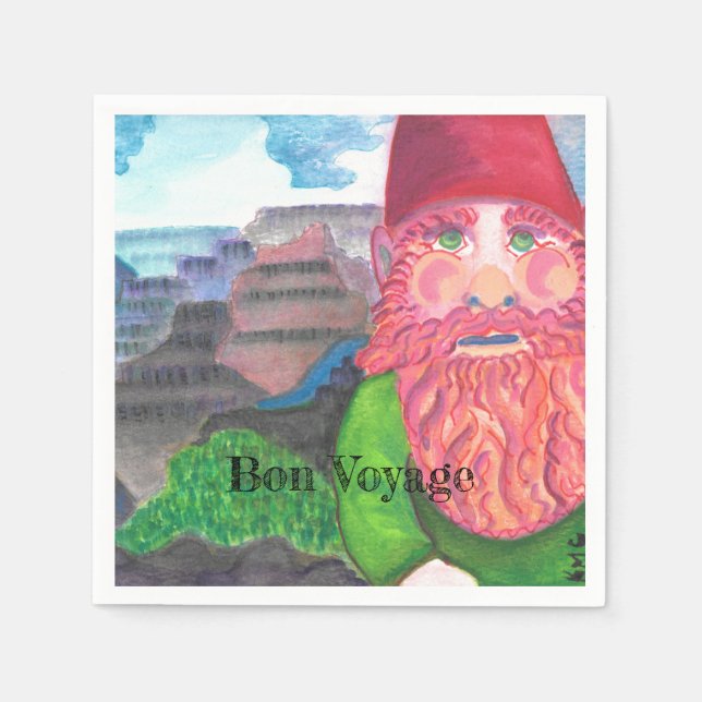 Bon Voyage Gnome Pappersservett (Framsidan)