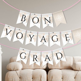 Bon Voyage Grad Äventyr världskarta studenten Vimplar