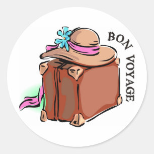 Bon Voyage, ha en bra resa! Bagage & hat Runt Klistermärke