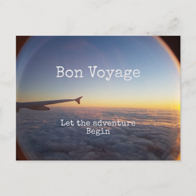 Bon Voyage, låt äventyr börja Vykort (Framsida)