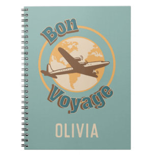 Bon Voyage Låt oss resa med världsdesignen Anteckningsbok