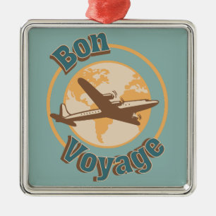 Bon Voyage Låt oss resa med världsdesignen Julgransprydnad Metall