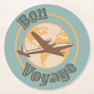 Bon Voyage Låt oss resa med världsdesignen Underlägg Papper Rund