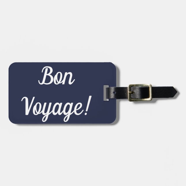 Bon Voyage Luggage Tag Bagagebricka (Horisontell Framsida)