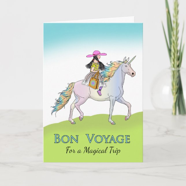 Bon Voyage Magic Resa Unicorn Kort (Framsida)