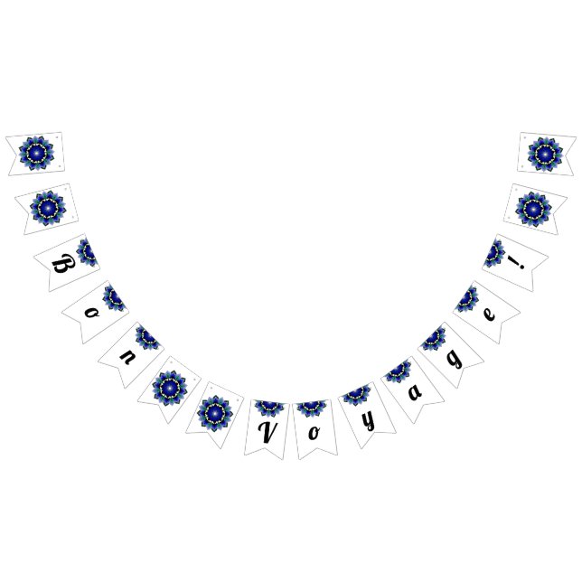 Bon voyage! Mandala på mörk blått Vimplar (Alla)