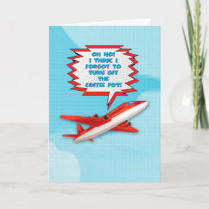 Bon Voyage njoy Vacation Funny Flygplan i Himmel Kort