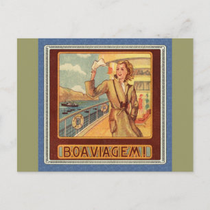 Bon Voyage Ocean Liner Vykort