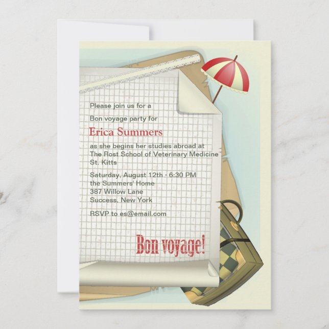 Bon Voyage Party-inbjudan Inbjudningar (Framsida)