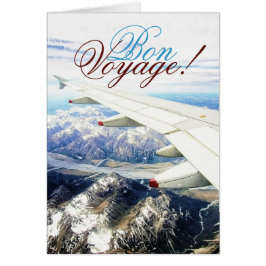 Bon Voyage Travel Snö Flygplan-mallkort Hälsningskort
