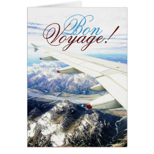 Bon Voyage Travel Snö Flygplan-mallkort Hälsningskort