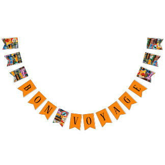Bon Voyage Vintage resor Labels Bunting Flaggor