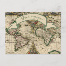 Bon voyage! Vintagens världskarta Vykort