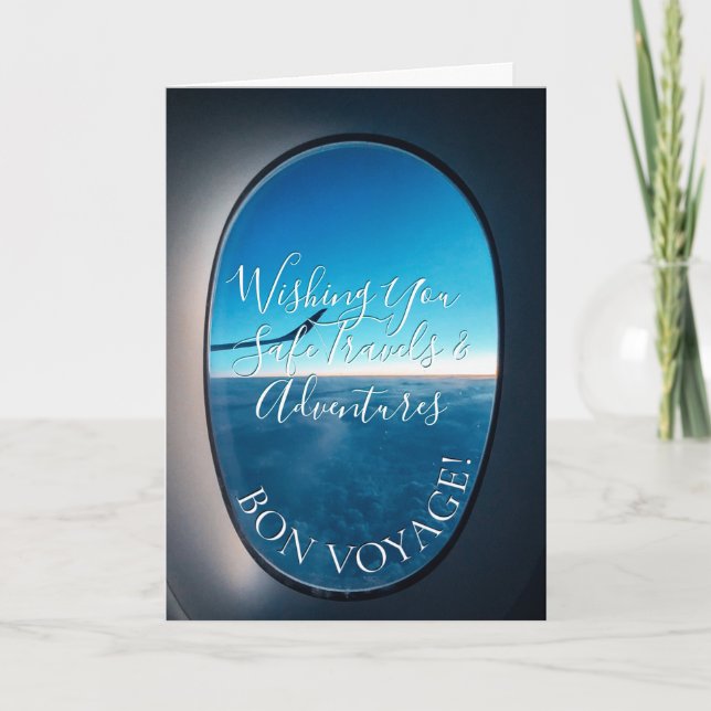 Bon Voyage! Window Seat Happy Travels Adventure Kort (Framsida)