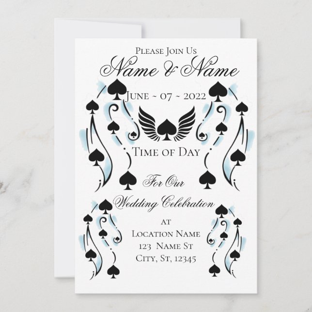 Bonafide Black Spades Tattoo Stil Thunder_Cove Inbjudningar (Framsida)