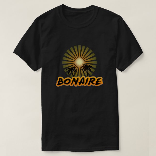 Bonaire coconut träd silhouette t shirt (Design framsida)