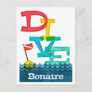 Bonaire Dive - Färggrafik Vykort