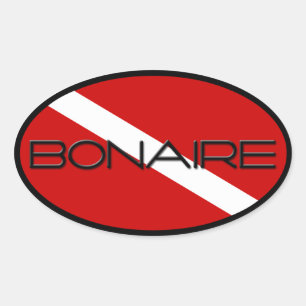 Bonaire Diver Down Ovalt Klistermärke