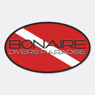 Bonaire Divers paradise Ovalt Klistermärke