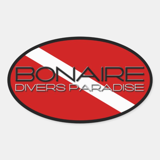 Bonaire Divers paradise Ovalt Klistermärke (Framsida)