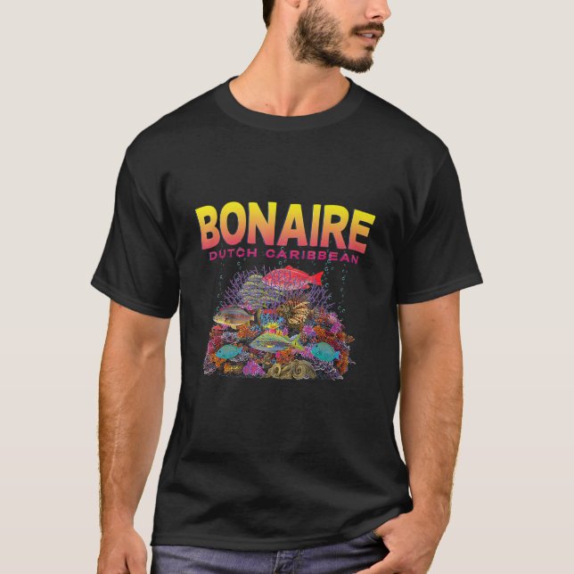 Bonaire Dutch Caribbean Coral Reef T Shirt (Framsida)