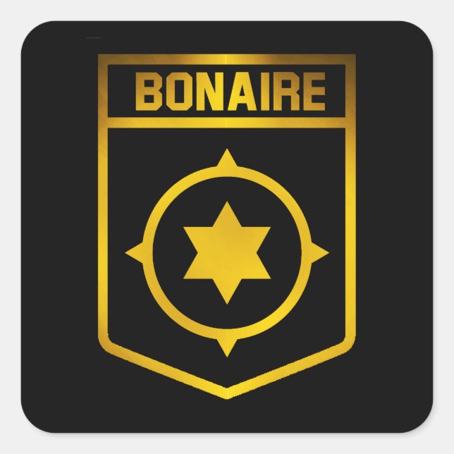 Bonaire Emblem Fyrkantigt Klistermärke (Framsida)