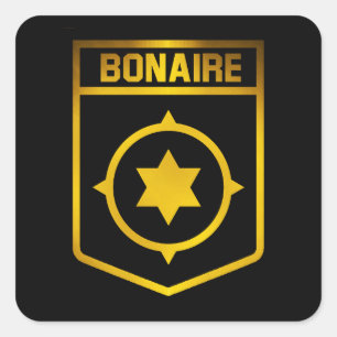 Bonaire Emblem Fyrkantigt Klistermärke