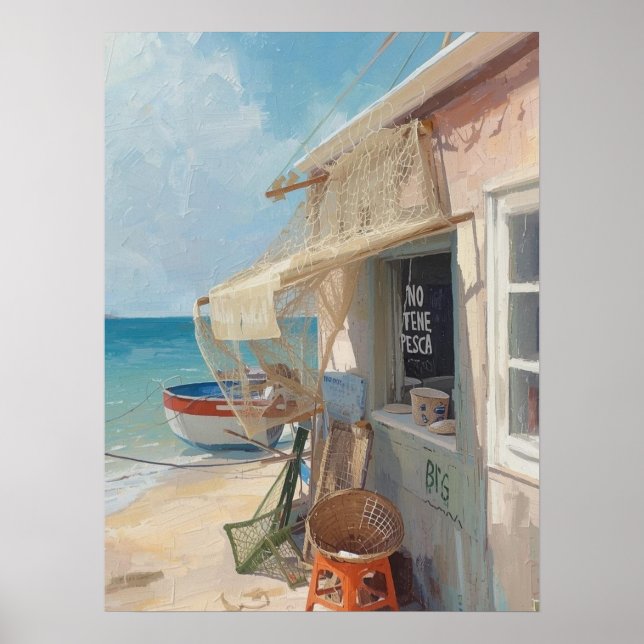 Bonaire fish shack poster (Framsidan)