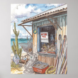 Bonaire fiskstuga utsåld poster