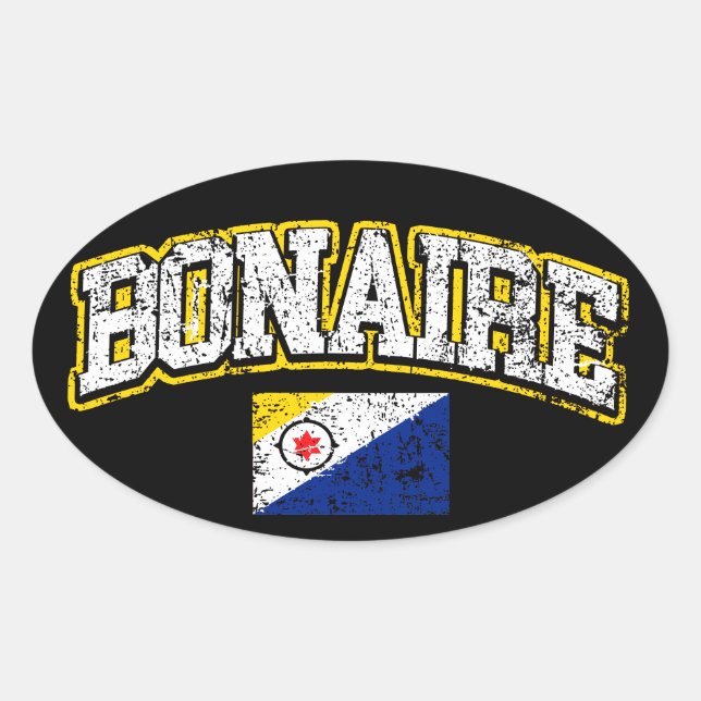 Bonaire Flagga Ovalt Klistermärke (Framsida)