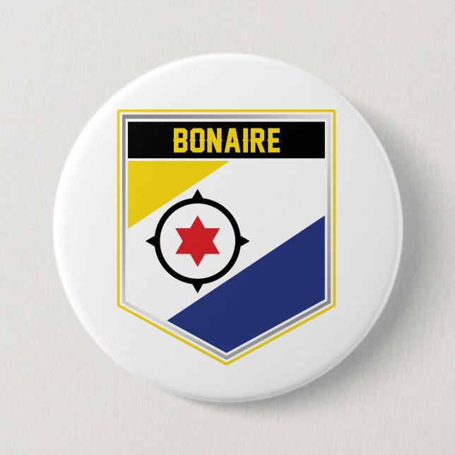 Bonaire Flagga Shield Knapp (Framsida)