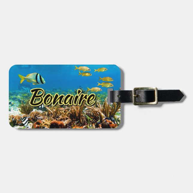 Bonaire korallrev bagagetagg bagagebricka (Horisontell Framsida)