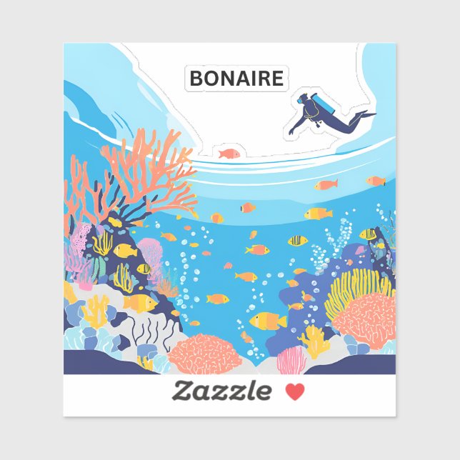 Bonaire naturens mästerverk klistermärken (Ark)