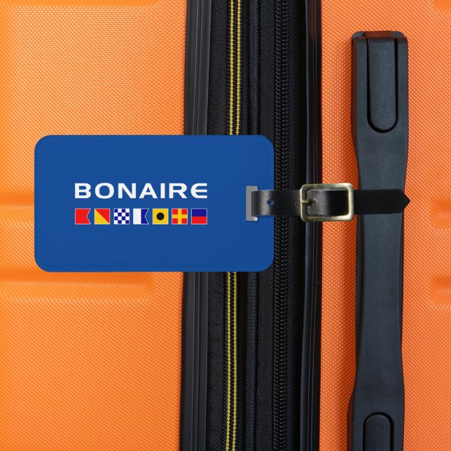 Bonaire Nautical Sailing Flaggor Mörk Färg Bagagebricka (Skapare uppladdad)