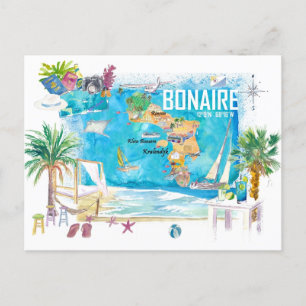 Bonaire Nederländska Antillerna Karibiskt ö Helg Vykort