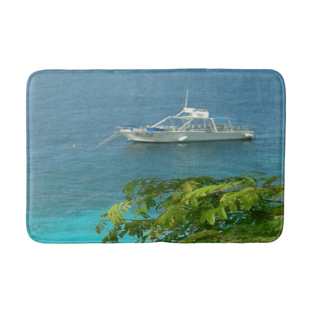 Bonaire Ocean View med Boat Bathmat Badrumsmatta (Framsidan)