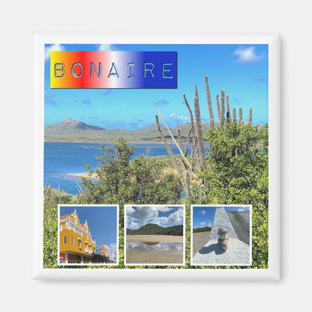 Bonaire Photo Collage Magnet (Framsidan)